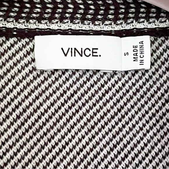 Vince Black White Open Front Long Cardigan Sweater Sz S Kimono Short Sleeve Fall - Picture 4 of 8